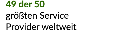 49 der 50 gr ten Service Provider weltweit 