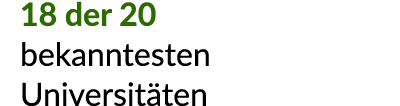 18 der 20 bekanntesten Universit ten 