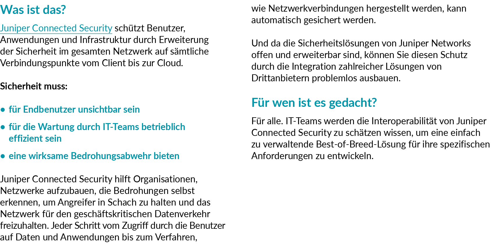Was ist das? Juniper Connected Security sch tzt Benutzer, Anwendungen und Infrastruktur durch Erweiterung der Sicherh...