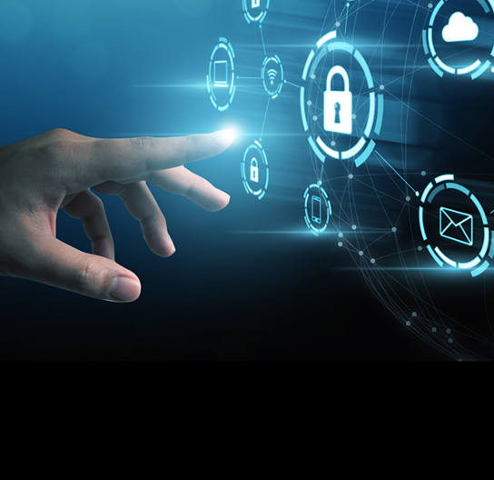 Protection network security computer and safe your data concept. Digital crime by an anonymous hacker