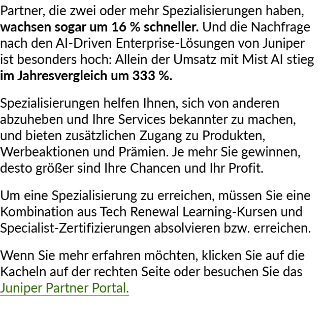 Partner, die zwei oder mehr Spezialisierungen haben, wachsen sogar um 16 % schneller. Und die Nachfrage nach den AI D...