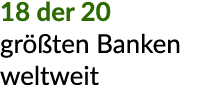 18 der 20 gr ten Banken weltweit 