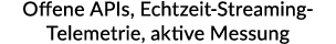 Offene APIs, Echtzeit Streaming Telemetrie, aktive Messung