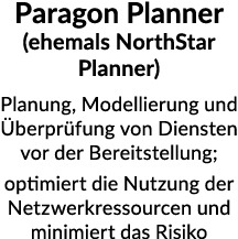 Paragon Planner (ehemals NorthStar Planner) Planung, Modellierung und berpr fung von Diensten vor der Bereitstellung...