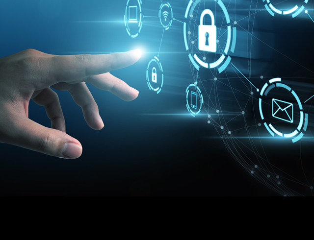 Protection network security computer and safe your data concept. Digital crime by an anonymous hacker