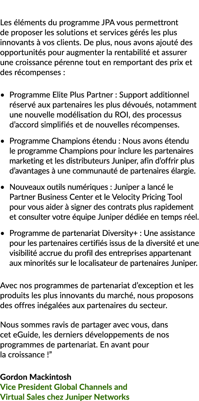 Les l ments du programme JPA vous permettront de proposer les solutions et services g r s les plus innovants   vos c...