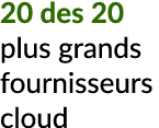 20 des 20 plus grands fournisseurs cloud