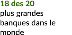 18 des 20 plus grandes banques dans le monde