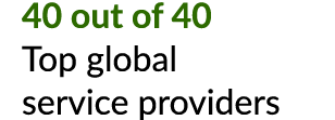 40 out of 40 Top global service providers