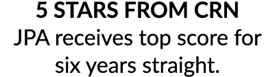 5 STARS FROM CRN JPA receives top score for six years straight.