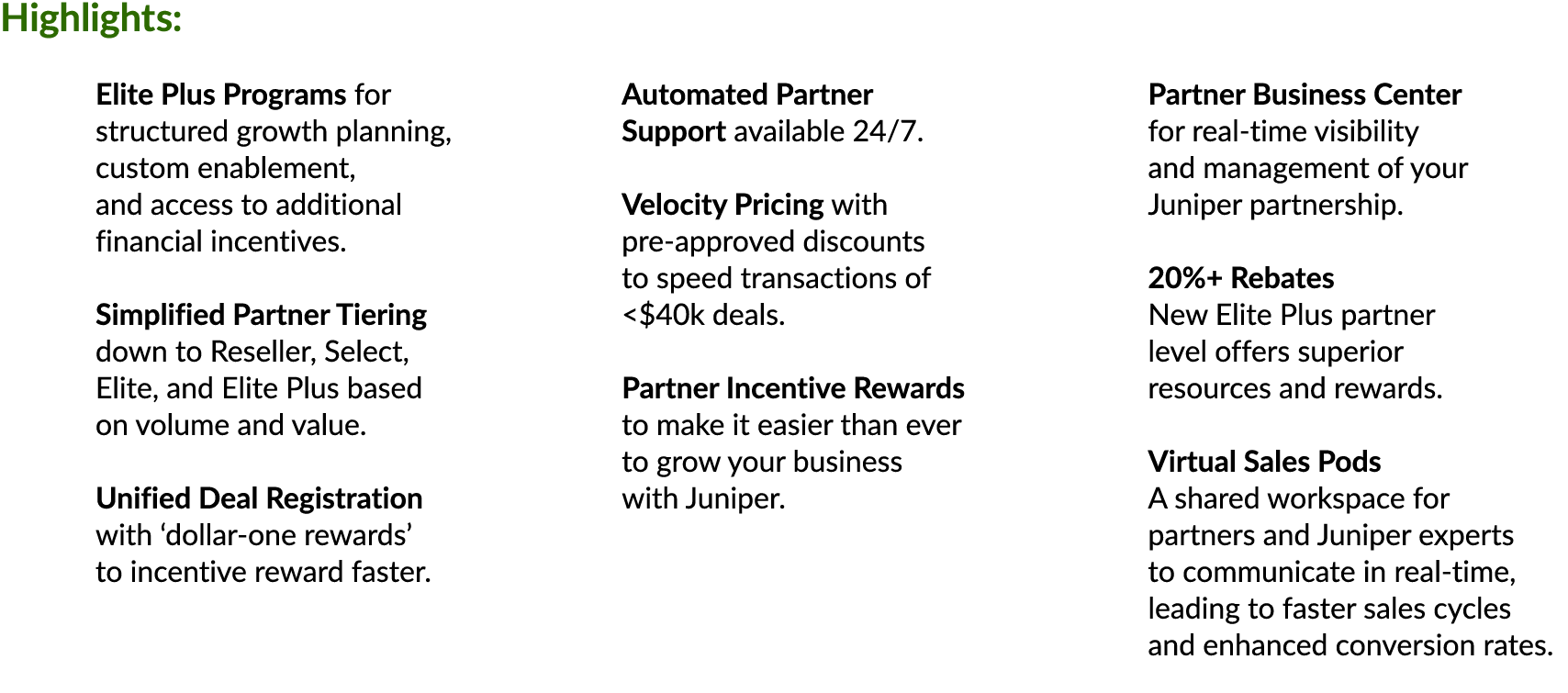 Highlights: Elite Plus Programs for structured growth planning, custom enablement, and access to additional financial...