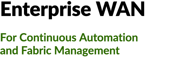 Enterprise WAN For Continuous Automation and Fabric Management