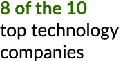 8 of the 10 top technology companies
