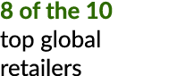 8 of the 10 top global retailers