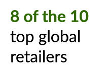 8 of the 10 top global retailers