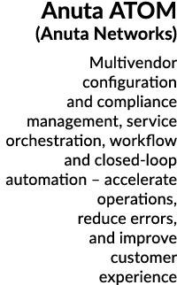 Anuta ATOM (Anuta Networks) Multivendor configuration and compliance management, service orchestration, workflow and ...