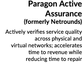 Paragon Active Assurance (formerly Netrounds) Actively verifies service quality across physical and virtual networks;...