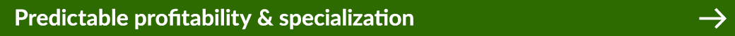 Predictable profitability & specialization ￼