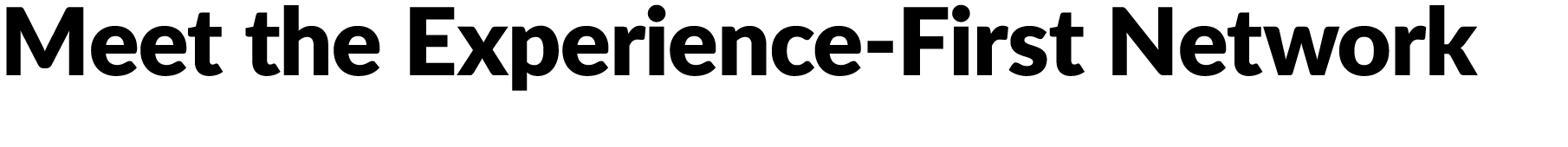 Meet the Experience First Network
