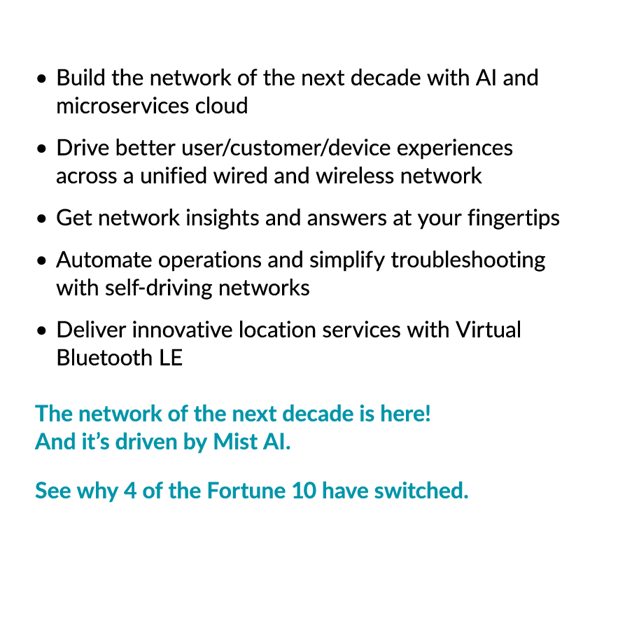Build the network of the next decade with AI and microservices cloud Drive better user/customer/device experiences ac...