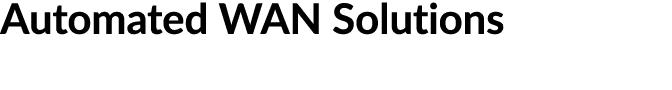 Automated WAN Solutions