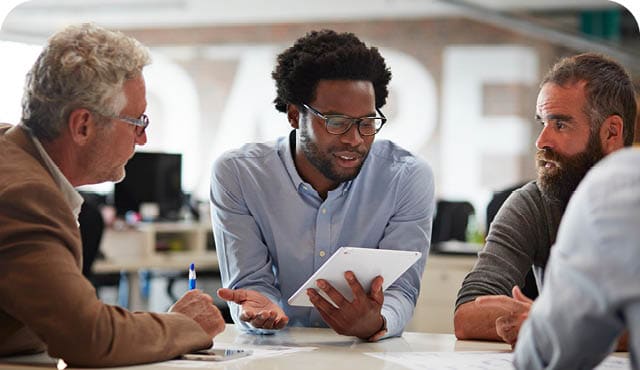 Businesspeople at big creative agency