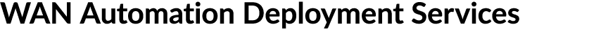 WAN Automation Deployment Services